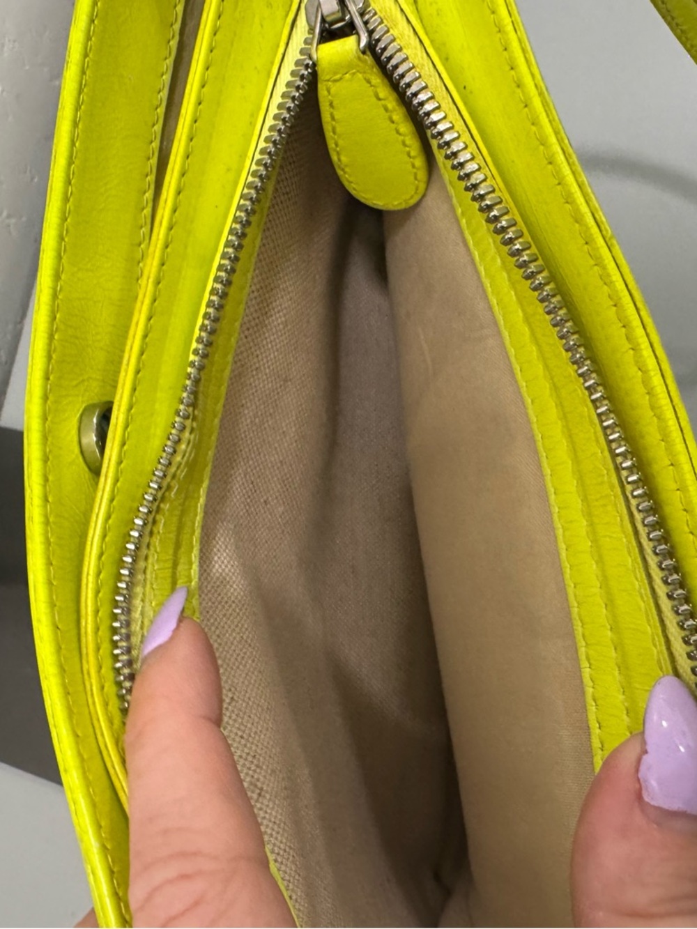 Balenciaga Canvas Crossbody with Neon Yellow Trim - Picture 7 of 7